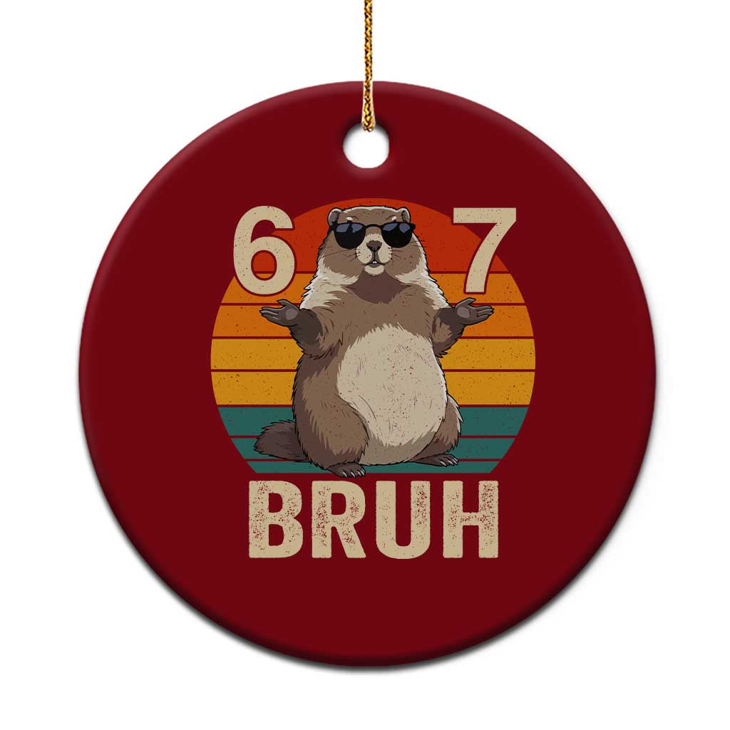 Funny Groundhog 67 Ceramic Ornament Six Seven Bruh Retro Vintage Woodchuck Day TS11 1pc Red Print Your Wear