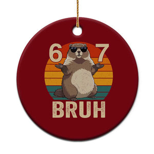 Funny Groundhog 67 Ceramic Ornament Six Seven Bruh Retro Vintage Woodchuck Day TS11 1pc Red Print Your Wear