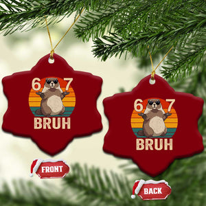 Funny Groundhog 67 Ceramic Ornament Six Seven Bruh Retro Vintage Woodchuck Day TS11 Print Your Wear