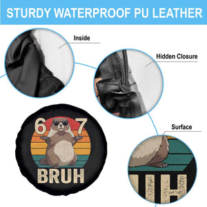 Funny Groundhog 67 Spare Tire Cover Six Seven Bruh Retro Vintage Woodchuck Day TS11 Print Your Wear