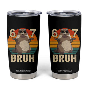 Funny Groundhog 67 Tumbler Cup Six Seven Bruh Retro Vintage Woodchuck Day TS11 Black Print Your Wear