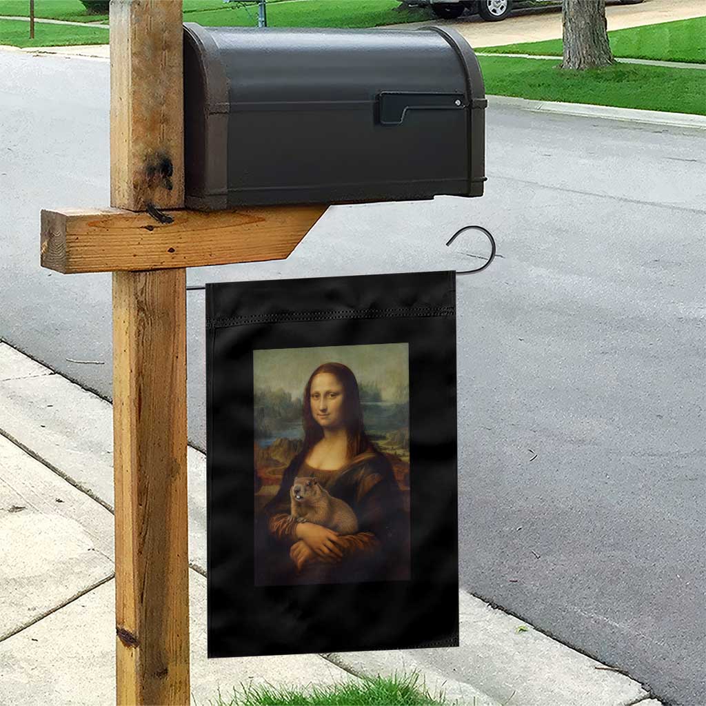 Mona Lisa Holding Groundhog Parody Painting Garden Flag Funny Groundhog Day TS11 Print Your Wear