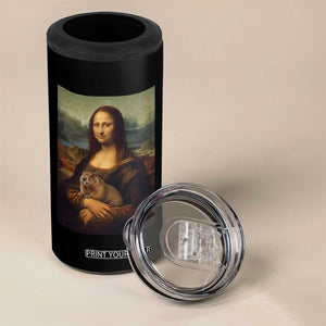Mona Lisa Holding Groundhog Parody Painting 4 in 1 Can Cooler Tumbler Funny Groundhog Day TS11 Print Your Wear
