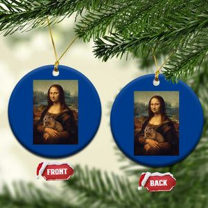 Mona Lisa Holding Groundhog Parody Painting Ceramic Ornament Funny Groundhog Day TS11 1pc Blue Print Your Wear