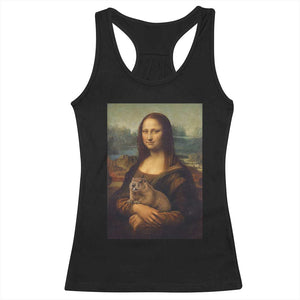 Mona Lisa Holding Groundhog Parody Painting Racerback Tank Top Funny Groundhog Day TS11 Black Print Your Wear