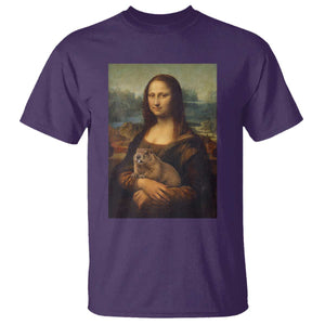 Mona Lisa Holding Groundhog Parody Painting T Shirt Funny Groundhog Day TS11 Purple Print Your Wear