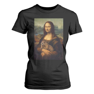 Mona Lisa Holding Groundhog Parody Painting T Shirt For Women Funny Groundhog Day TS11 Black Print Your Wear