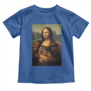 Mona Lisa Holding Groundhog Parody Painting Toddler T Shirt Funny Groundhog Day TS11 Royal Blue Print Your Wear