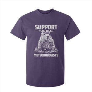 Funny Woodchuck Groundhog Day T Shirt For Kid Support Your Local Meteorologists TS11 Purple Print Your Wear