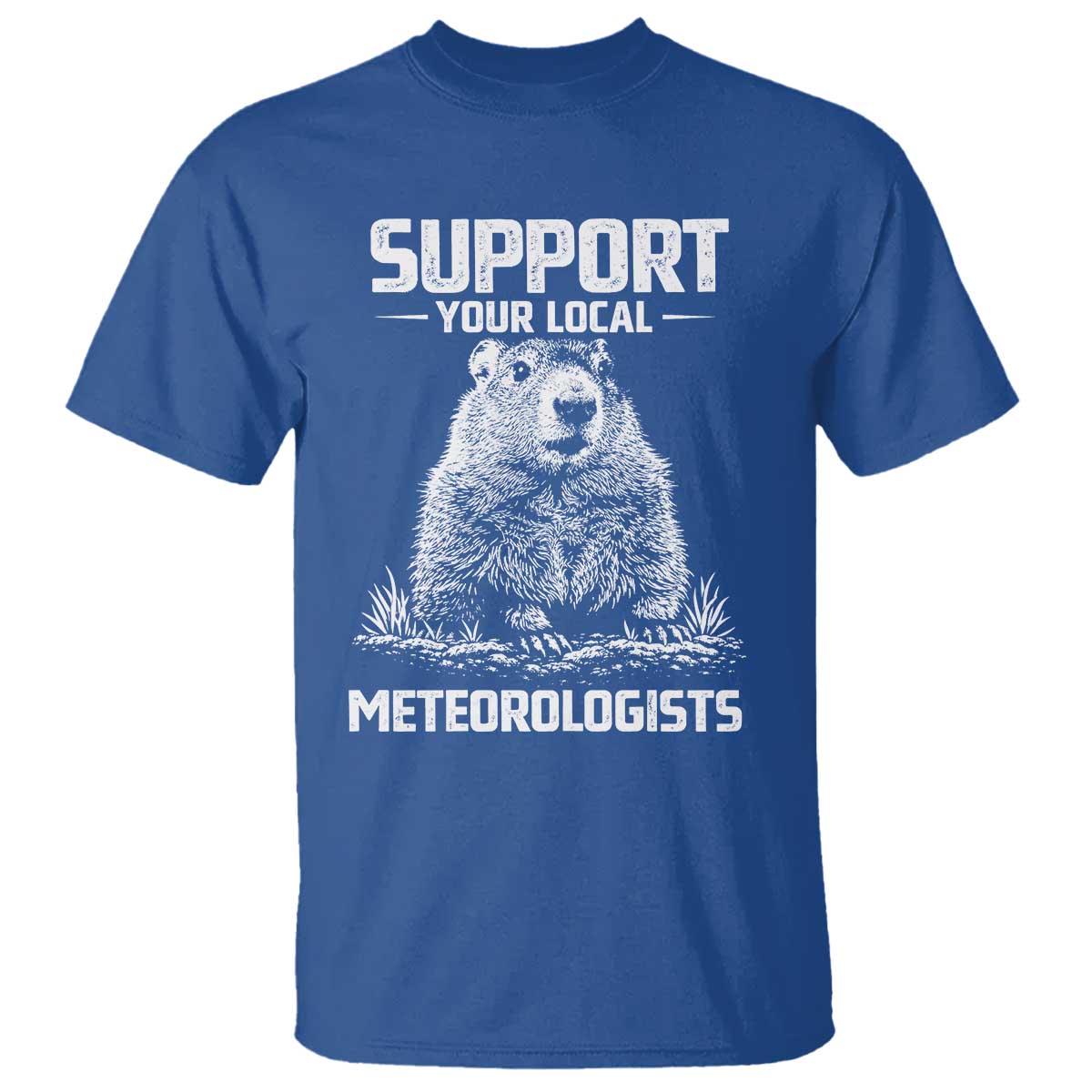 Funny Woodchuck Groundhog Day T Shirt Support Your Local Meteorologists TS11 Royal Blue Print Your Wear