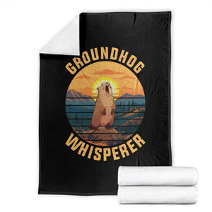 Funny Groundhog Whisperer Throw Blanket Screaming Woodchuck Mountain Forest TS11 Black Print Your Wear
