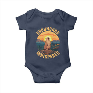 Funny Groundhog Whisperer Baby Onesie Screaming Woodchuck Mountain Forest TS11 Navy Print Your Wear