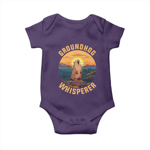 Funny Groundhog Whisperer Baby Onesie Screaming Woodchuck Mountain Forest TS11 Purple Print Your Wear