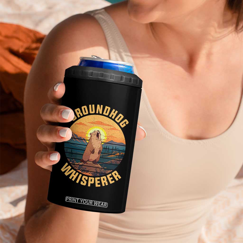 Funny Groundhog Whisperer 4 in 1 Can Cooler Tumbler Screaming Woodchuck Mountain Forest TS11 Print Your Wear