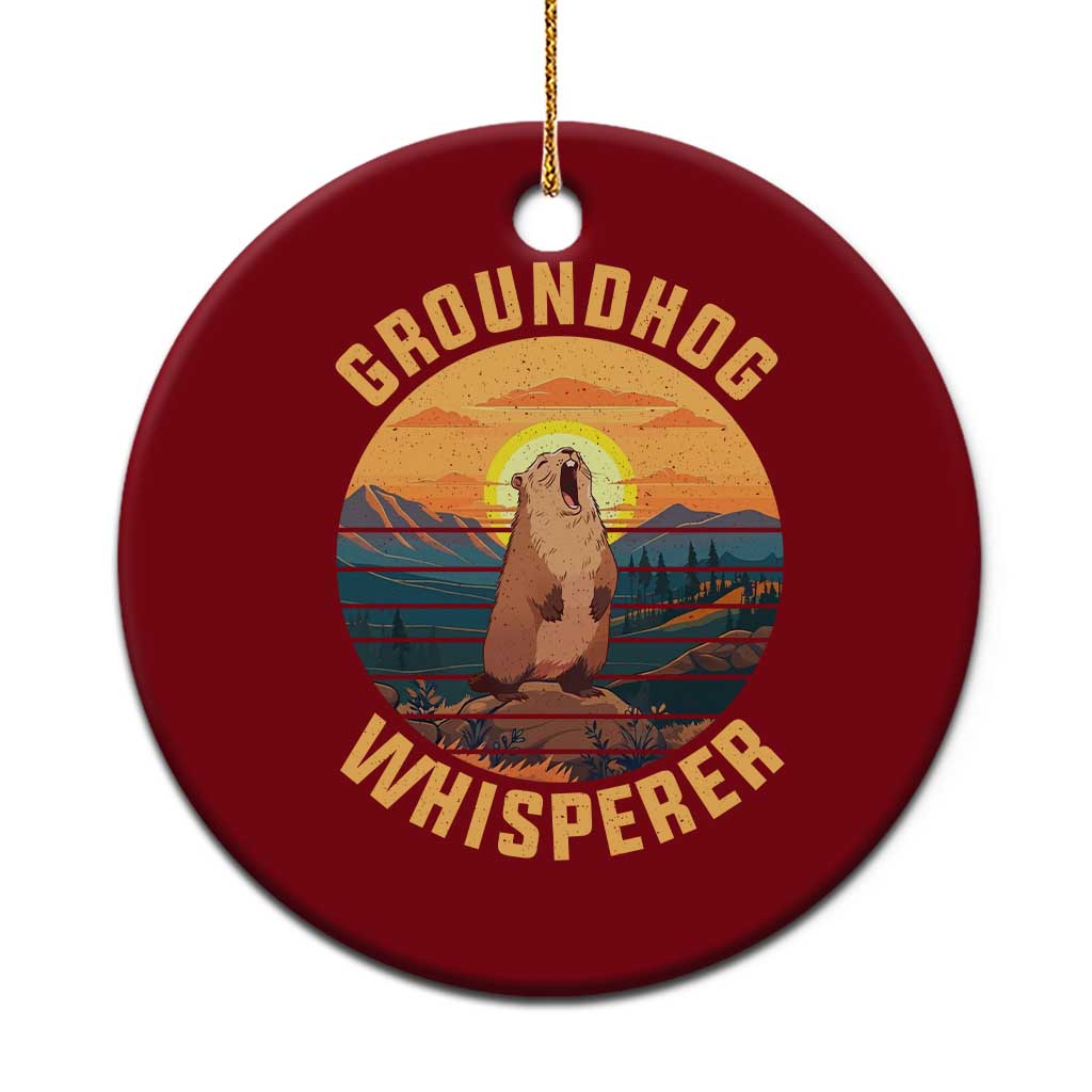Funny Groundhog Whisperer Ceramic Ornament Screaming Woodchuck Mountain Forest TS11 1pc Red Print Your Wear