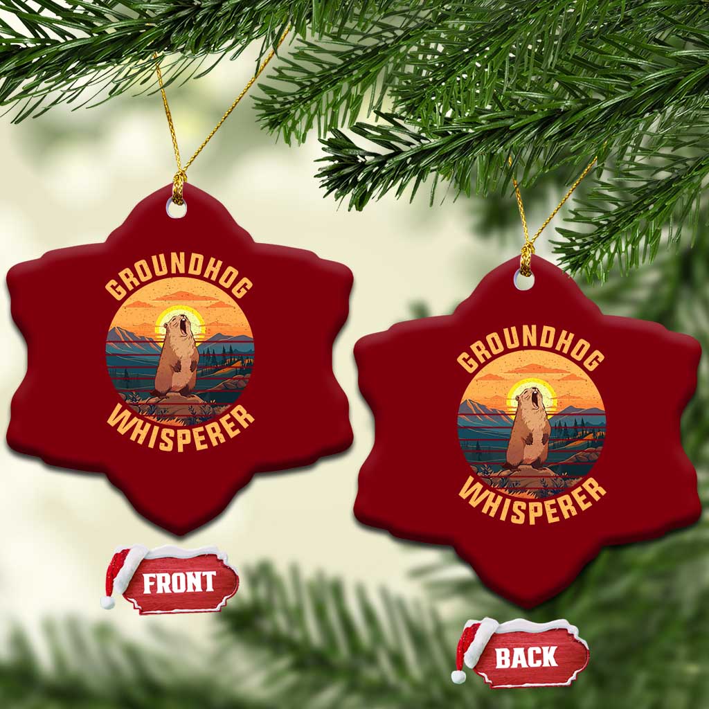 Funny Groundhog Whisperer Ceramic Ornament Screaming Woodchuck Mountain Forest TS11 Print Your Wear