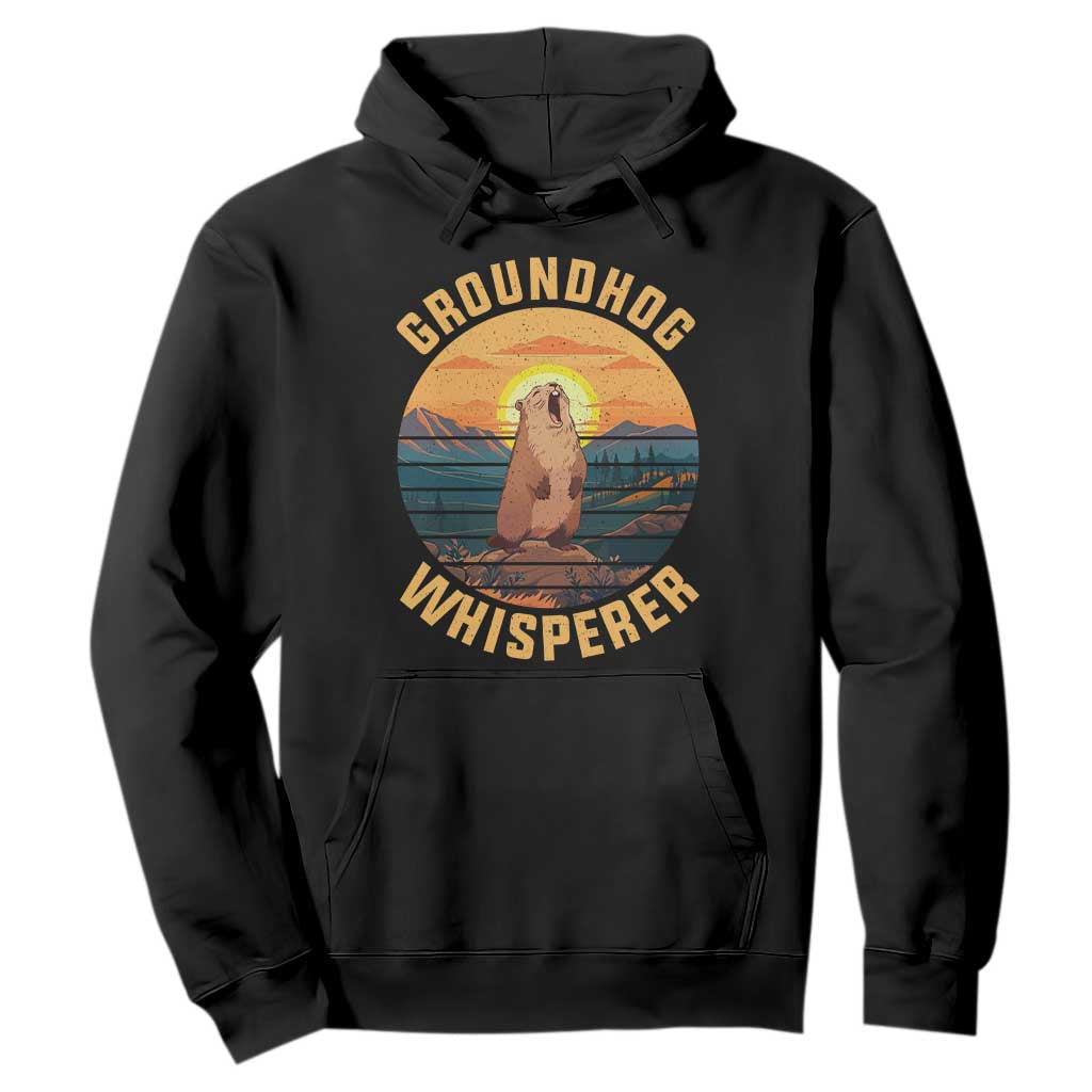 Funny Groundhog Whisperer Hoodie Screaming Woodchuck Mountain Forest TS11 Black Print Your Wear