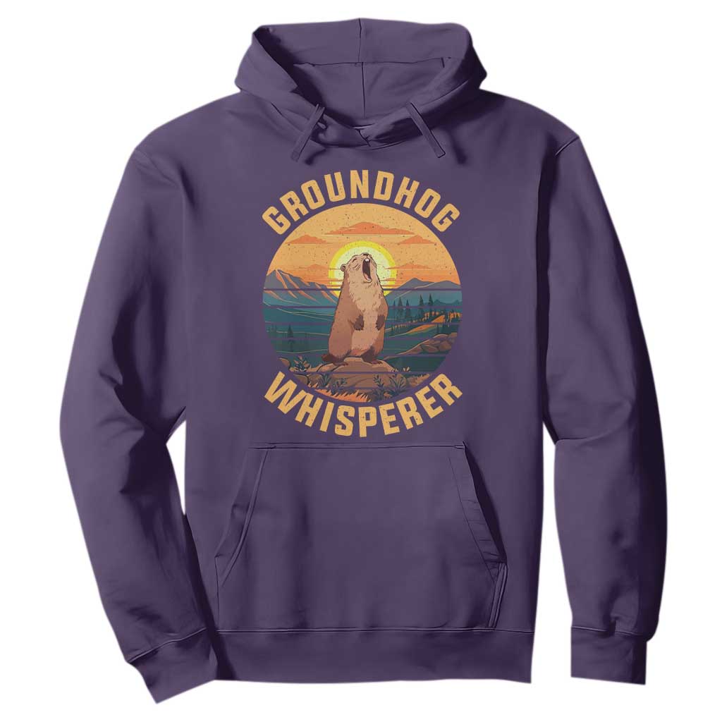 Funny Groundhog Whisperer Hoodie Screaming Woodchuck Mountain Forest TS11 Purple Print Your Wear