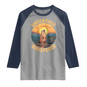 Funny Groundhog Whisperer Raglan Shirt Screaming Woodchuck Mountain Forest TS11 Sport Gray Navy Print Your Wear