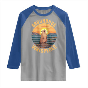 Funny Groundhog Whisperer Raglan Shirt Screaming Woodchuck Mountain Forest TS11 Sport Gray Royal Print Your Wear