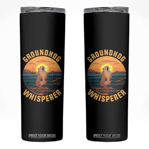 Funny Groundhog Whisperer Skinny Tumbler Screaming Woodchuck Mountain Forest TS11 Black Print Your Wear