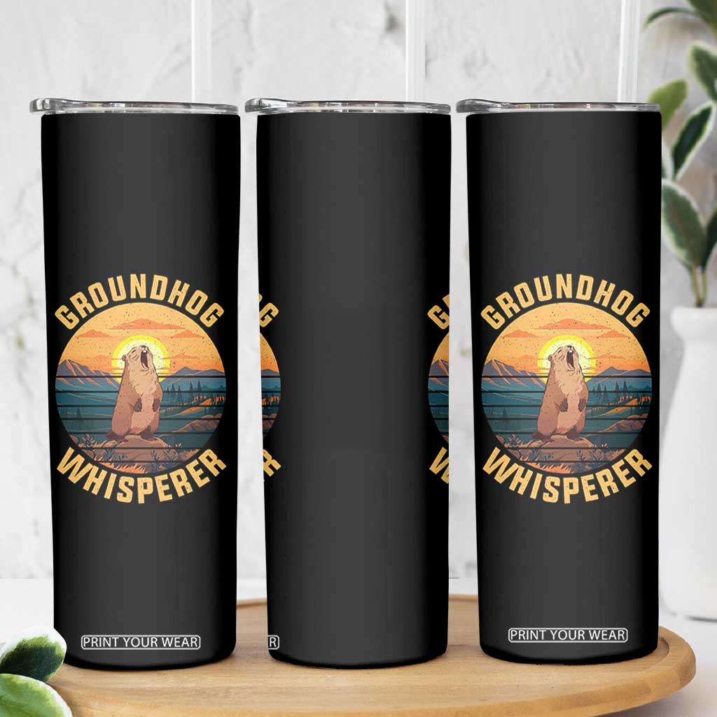 Funny Groundhog Whisperer Skinny Tumbler Screaming Woodchuck Mountain Forest TS11 Print Your Wear