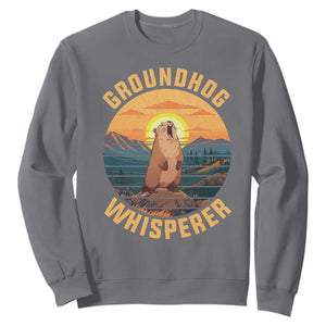 Funny Groundhog Whisperer Sweatshirt Screaming Woodchuck Mountain Forest TS11 Charcoal Print Your Wear