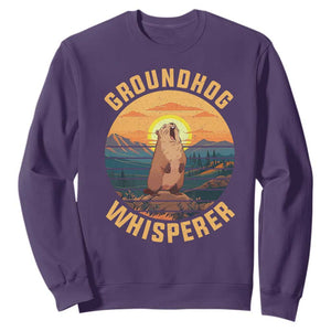 Funny Groundhog Whisperer Sweatshirt Screaming Woodchuck Mountain Forest TS11 Purple Print Your Wear