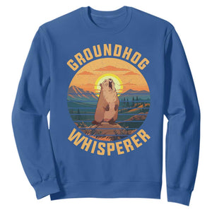 Funny Groundhog Whisperer Sweatshirt Screaming Woodchuck Mountain Forest TS11 Royal Blue Print Your Wear