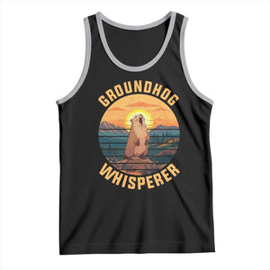 Funny Groundhog Whisperer Tank Top Screaming Woodchuck Mountain Forest TS11 Black Athletic Heather Print Your Wear