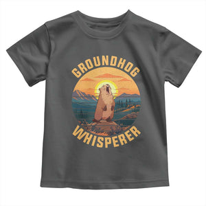 Funny Groundhog Whisperer Toddler T Shirt Screaming Woodchuck Mountain Forest TS11 Dark Heather Print Your Wear