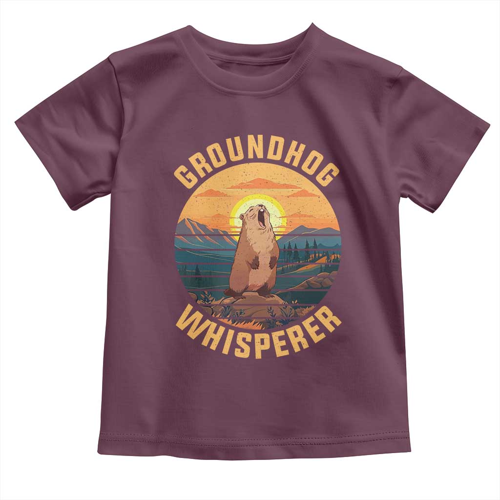 Funny Groundhog Whisperer Toddler T Shirt Screaming Woodchuck Mountain Forest TS11 Maroon Print Your Wear