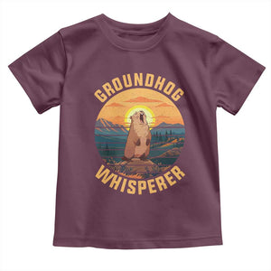 Funny Groundhog Whisperer Toddler T Shirt Screaming Woodchuck Mountain Forest TS11 Maroon Print Your Wear