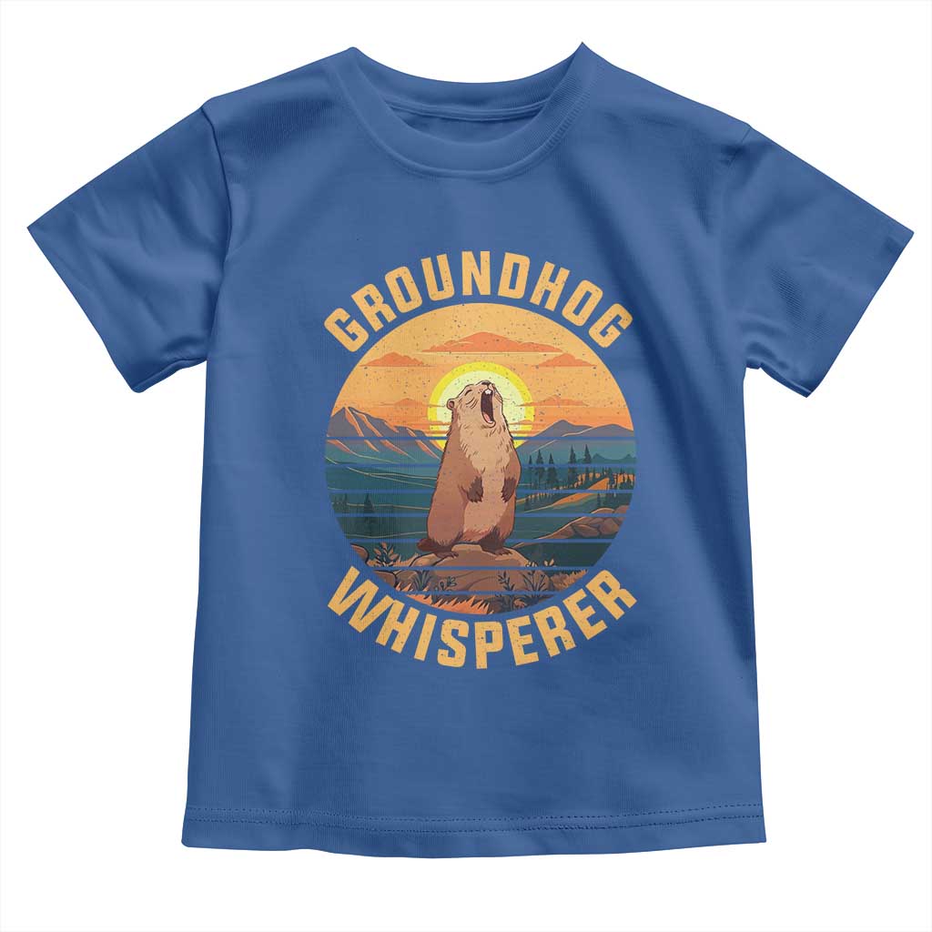 Funny Groundhog Whisperer Toddler T Shirt Screaming Woodchuck Mountain Forest TS11 Royal Blue Print Your Wear