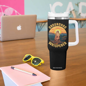 Funny Groundhog Whisperer Tumbler With Handle Screaming Woodchuck Mountain Forest TS11 Print Your Wear