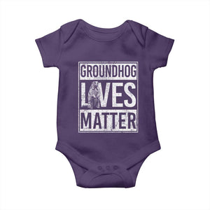 Groundhog Lives Matter Baby Onesie Funny Woodchuck Groundhog Day TS11 Purple Print Your Wear