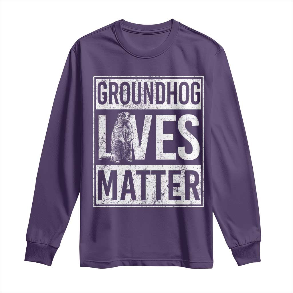 Groundhog Lives Matter Long Sleeve Shirt Funny Woodchuck Groundhog Day TS11 Purple Print Your Wear