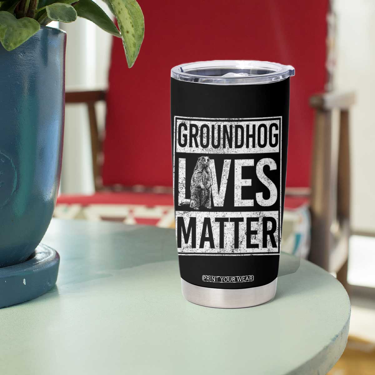 Groundhog Lives Matter Tumbler Cup Funny Woodchuck Groundhog Day TS11 Print Your Wear