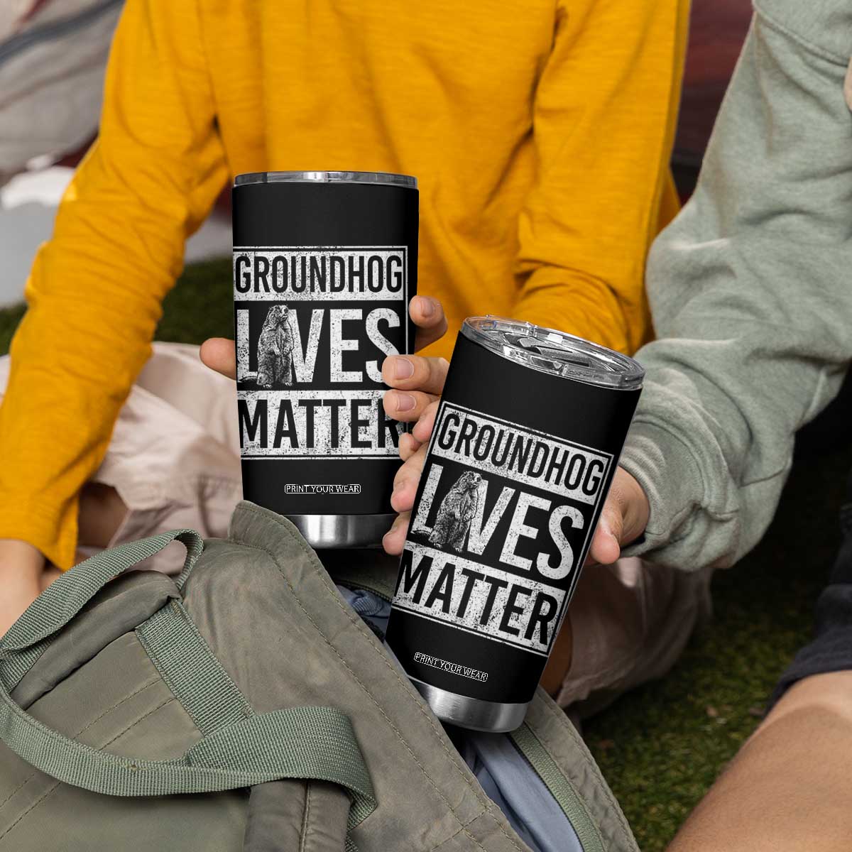 Groundhog Lives Matter Tumbler Cup Funny Woodchuck Groundhog Day TS11 Print Your Wear