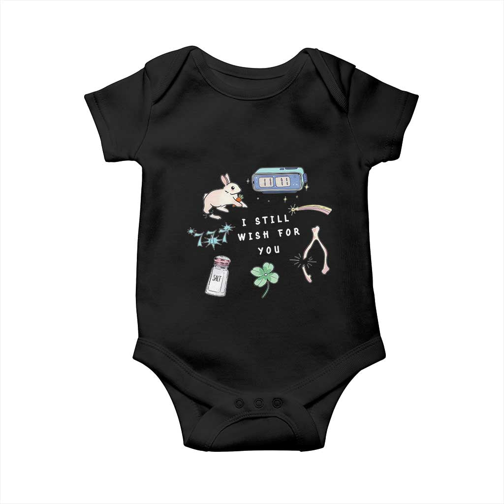 I Still Wish for You Lucky Rabbit 1111 Stars Clover Signs Baby Onesie TS11 Black Print Your Wear