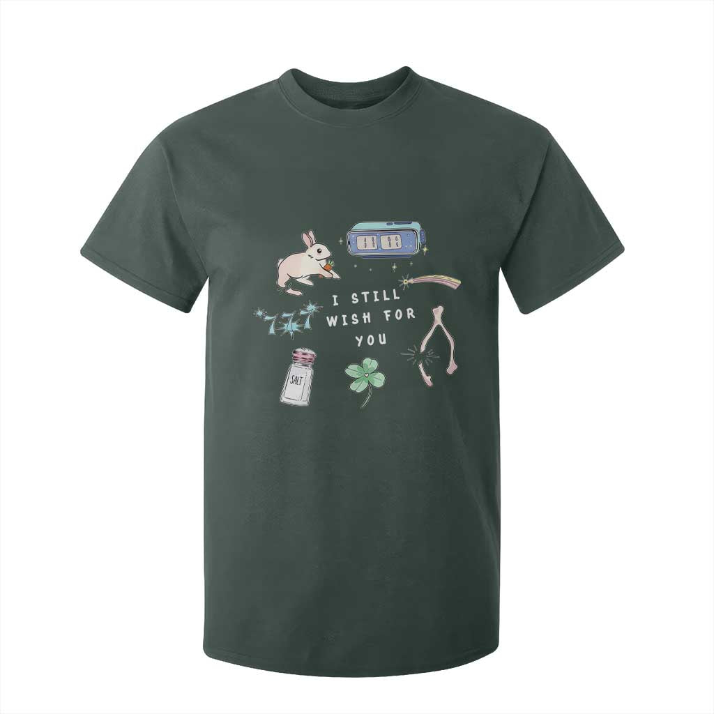 I Still Wish for You Lucky Rabbit 1111 Stars Clover Signs T Shirt For Kid TS11 Dark Forest Green Print Your Wear