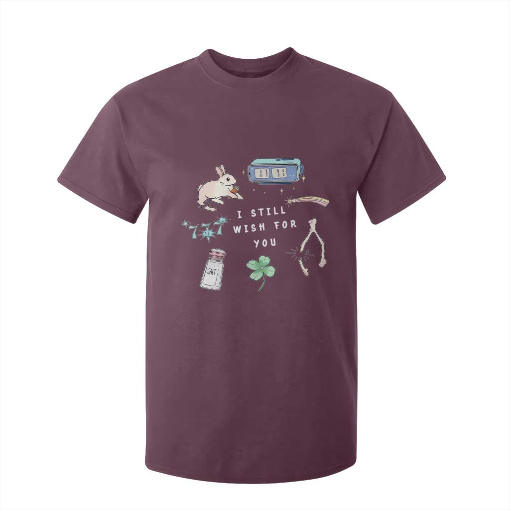 I Still Wish for You Lucky Rabbit 1111 Stars Clover Signs T Shirt For Kid TS11 Maroon Print Your Wear