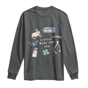 I Still Wish for You Lucky Rabbit 1111 Stars Clover Signs Long Sleeve Shirt TS11 Dark Heather Print Your Wear