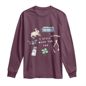 I Still Wish for You Lucky Rabbit 1111 Stars Clover Signs Long Sleeve Shirt TS11 Maroon Print Your Wear