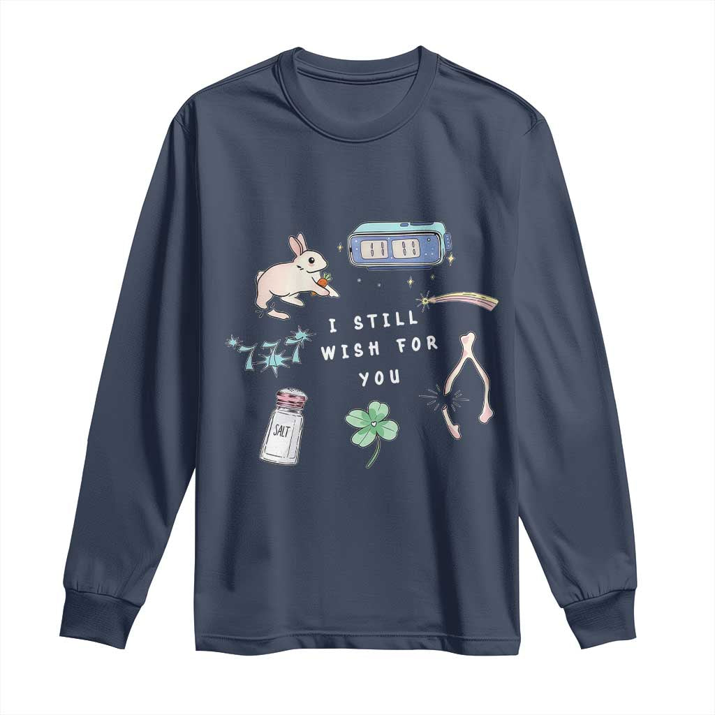 I Still Wish for You Lucky Rabbit 1111 Stars Clover Signs Long Sleeve Shirt TS11 Navy Print Your Wear