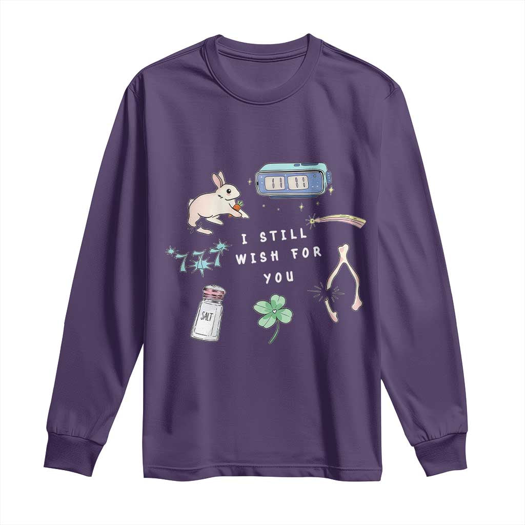 I Still Wish for You Lucky Rabbit 1111 Stars Clover Signs Long Sleeve Shirt TS11 Purple Print Your Wear