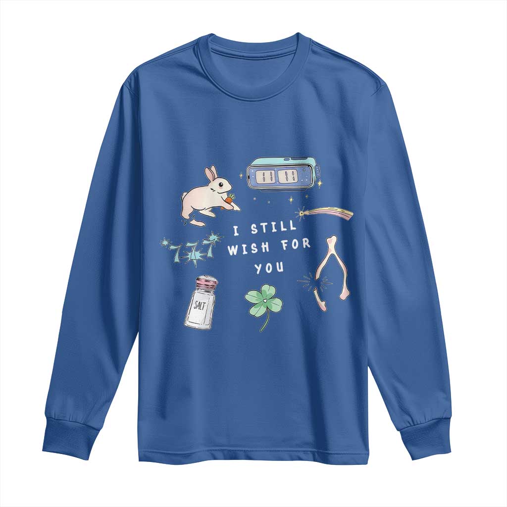 I Still Wish for You Lucky Rabbit 1111 Stars Clover Signs Long Sleeve Shirt TS11 Royal Blue Print Your Wear