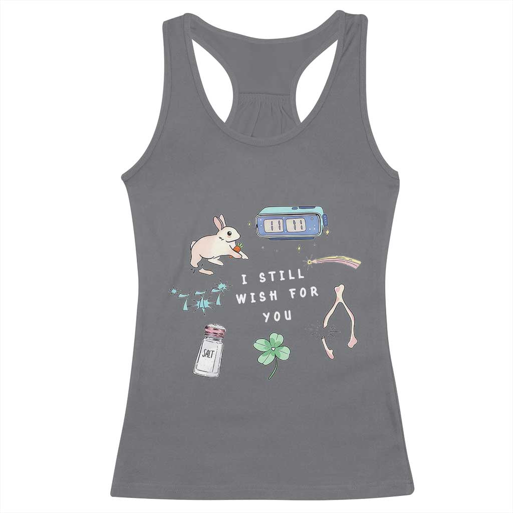 I Still Wish for You Lucky Rabbit 1111 Stars Clover Signs Racerback Tank Top TS11 Charcoal Print Your Wear