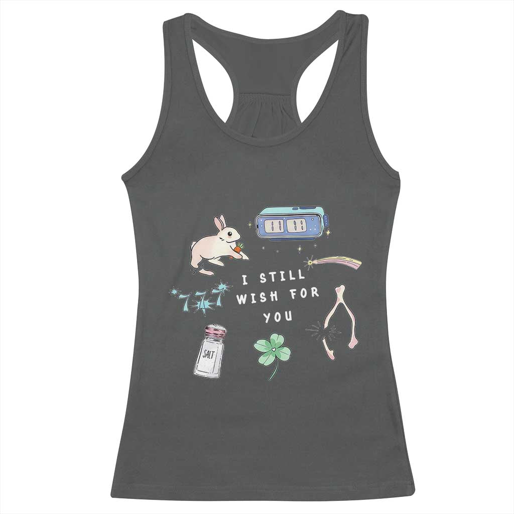I Still Wish for You Lucky Rabbit 1111 Stars Clover Signs Racerback Tank Top TS11 Dark Heather Print Your Wear