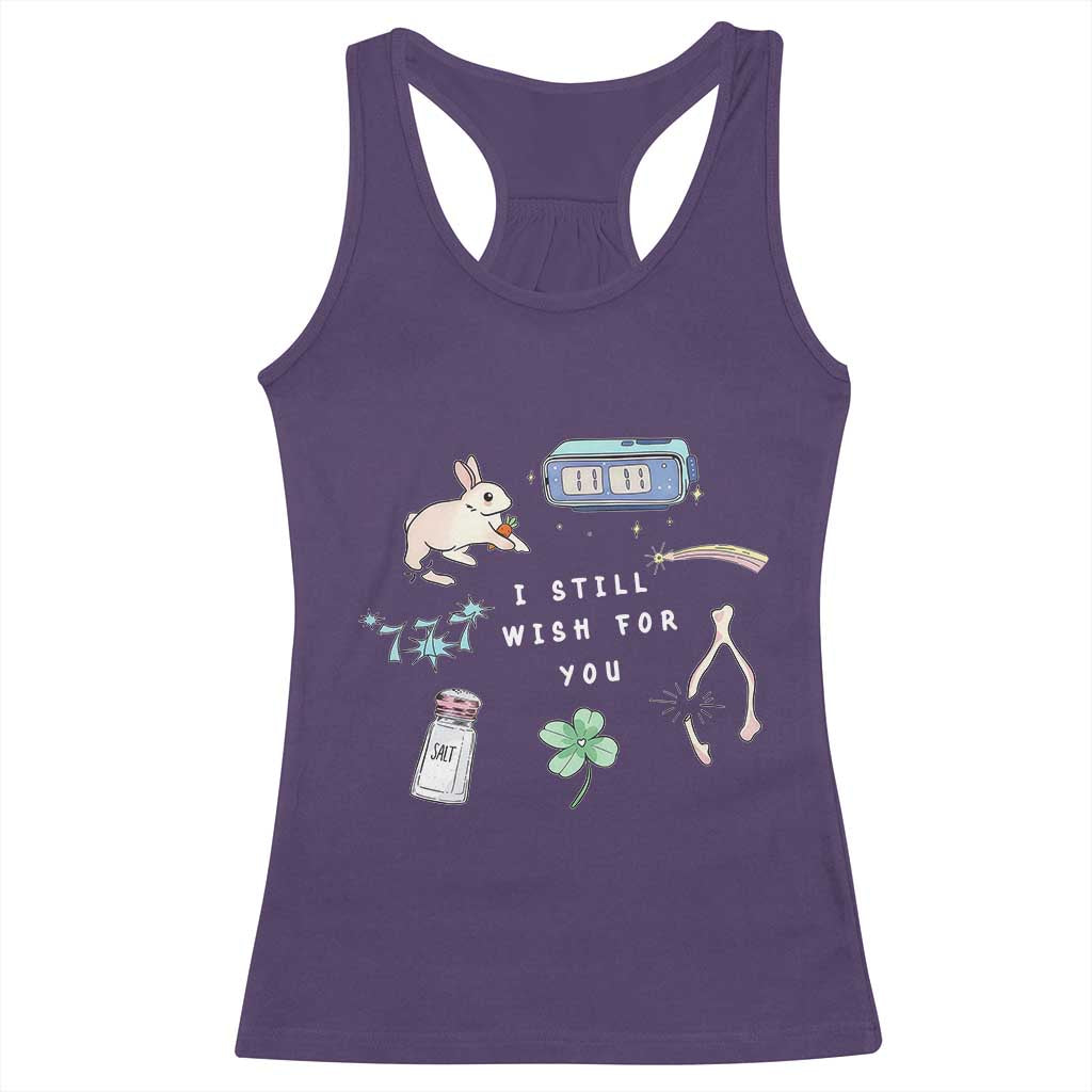 I Still Wish for You Lucky Rabbit 1111 Stars Clover Signs Racerback Tank Top TS11 Purple Print Your Wear